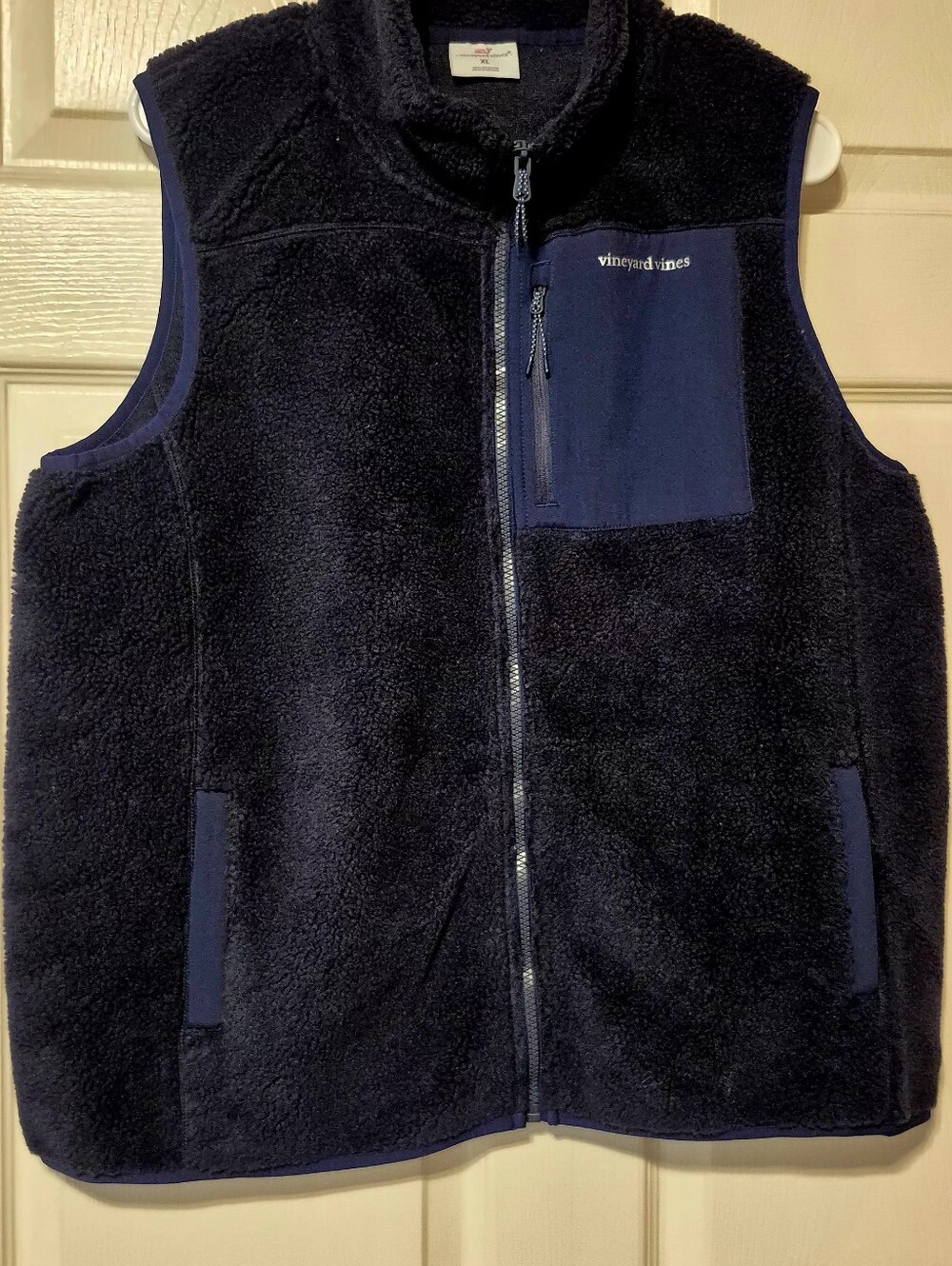 Vineyard Vines Women Navy Sherpa Fleece Vest